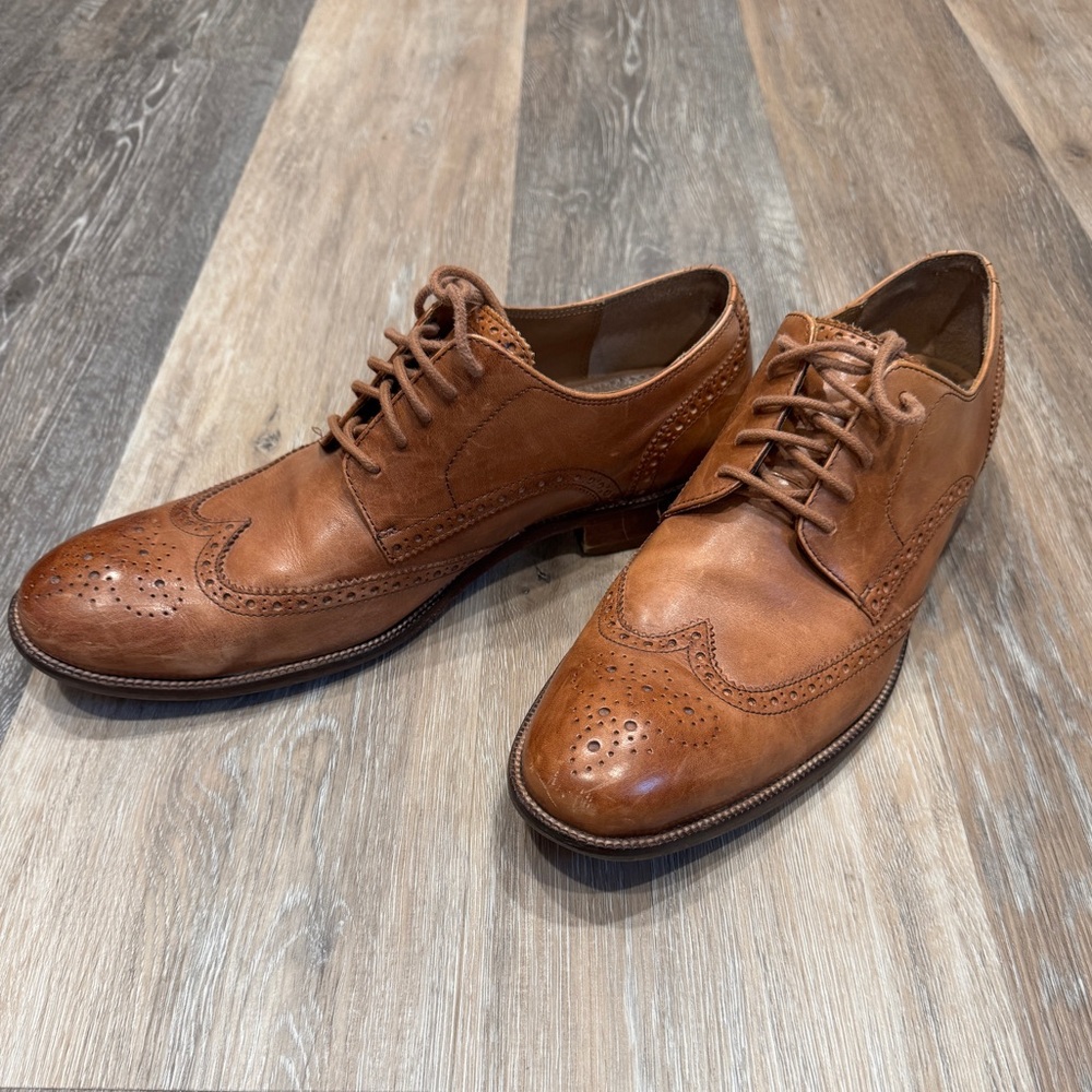 Cole Haan Men’s Wingtip Dress Shoes - British Tan - Size 12 - Classic & Stylish